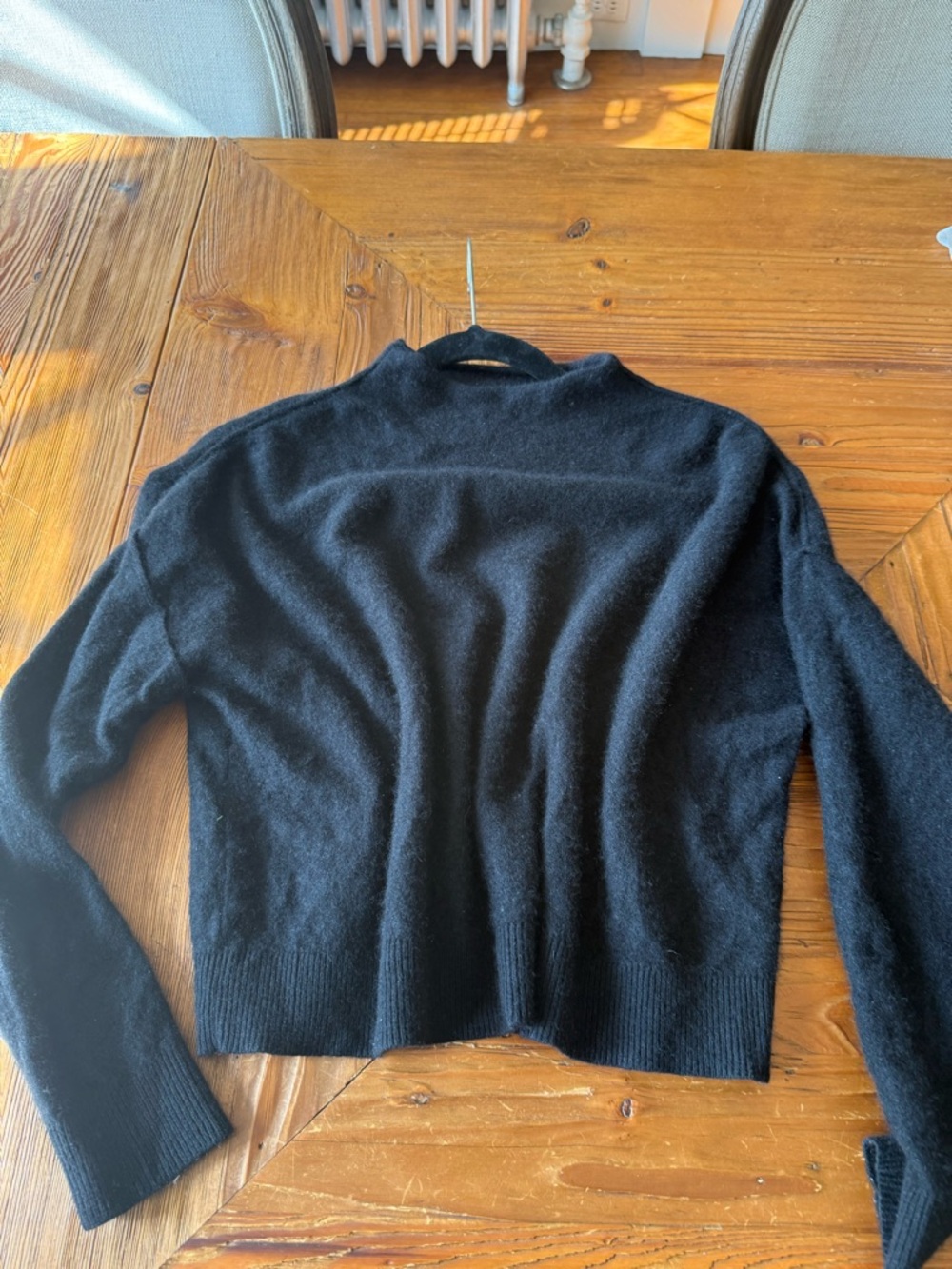 Anthropologie Alani Cashmere Black Cowl Mock Neck Sweater